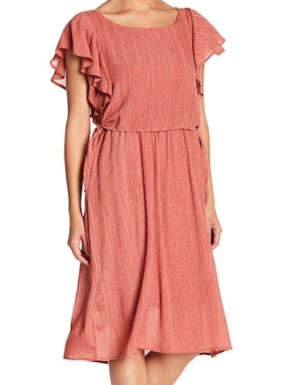 Superfoxx Flutterfly Cinnamon Tie Side Midi Dress Size Med NWT